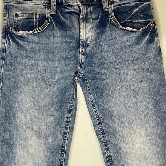 Decree Flex Denim Straight Light Wash Jeans Stitched Designed Pockets Size 30x30 - Picture 9 of 9